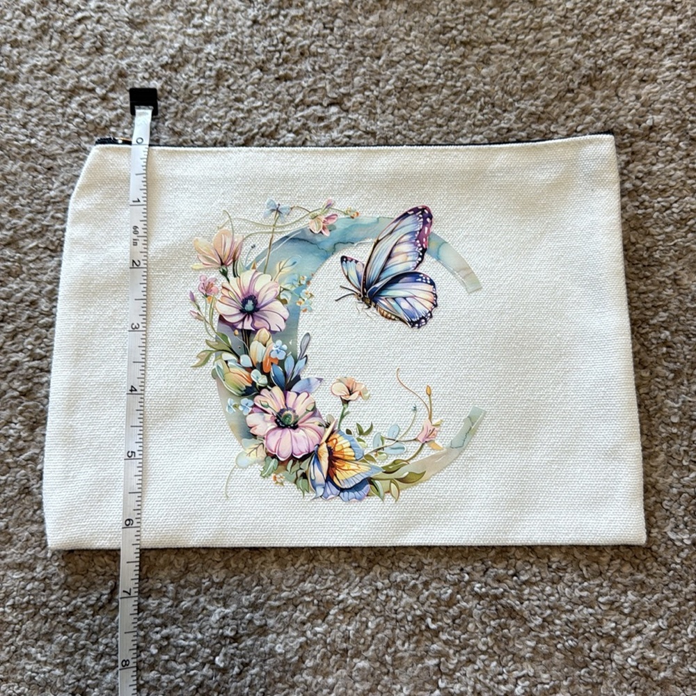 Floral Butterfly Canvas Pouch - Picture 5 of 5